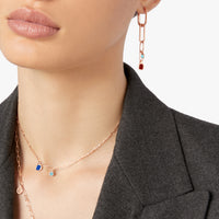 Mono boucle d'oreille Bazaar en argent plaqué or et émail - Argent