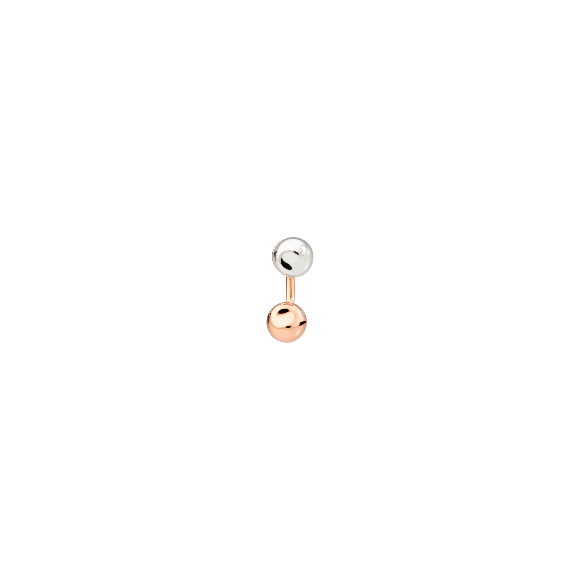 Mono boucle d'oreille Pepita en or rose 9K et argent - Or Rose & Argent