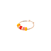 Mono boucle d'oreille Rondelle en argent plaqué or rose 18K et perles - Argent