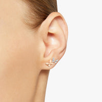Mono boucle d'oreille Dodo Nature en or rose 9K et diamants - Or Rose