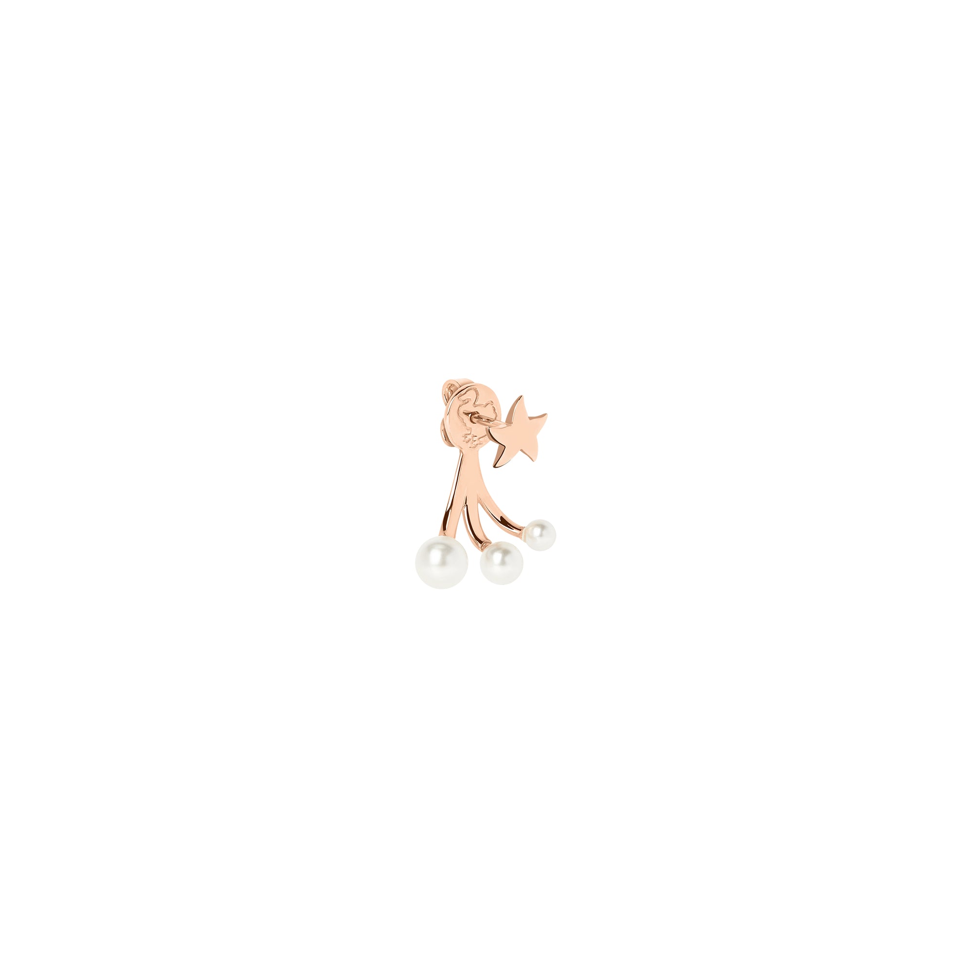 Mono boucle d'oreille Universe en or rose 9K et cristal Gauche - Or Rose