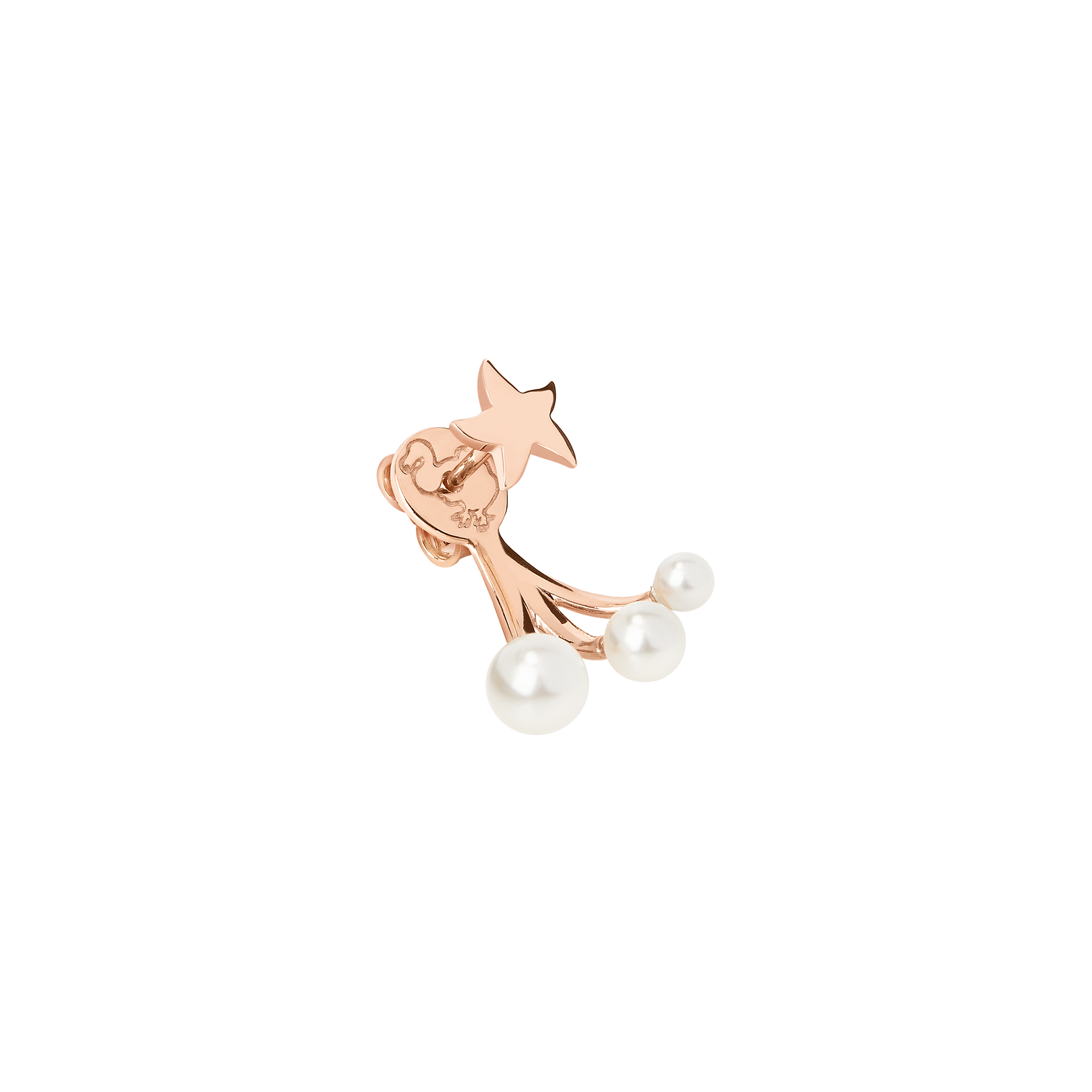 Mono boucle d'oreille Universe en or rose 9K et cristal Gauche - Or Rose