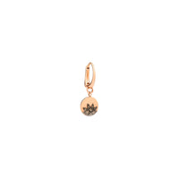 Mono boucle d'oreille Lune et Soleil en or et diamants - Or rose