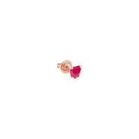 Mono boucle Cuore en or rose et rubis - Rose