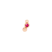 Mono boucle d'oreille Bollicine en or rose 9K et rubis - Or Rose