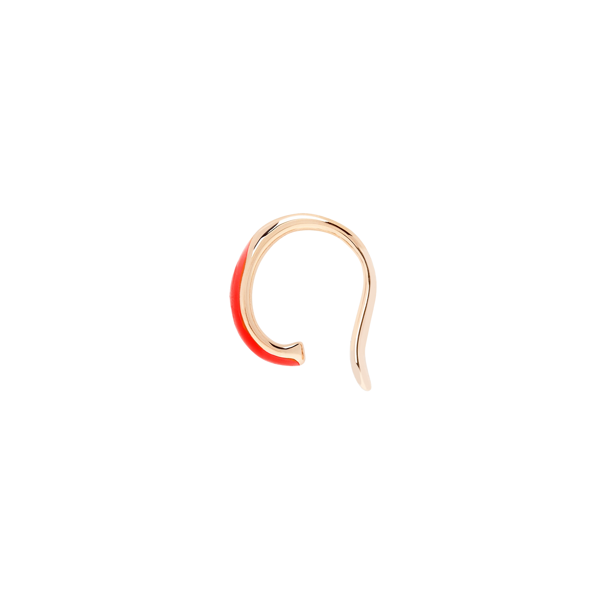 Bijou d'oreille Rondelle en or rose 18K et émail - Argent