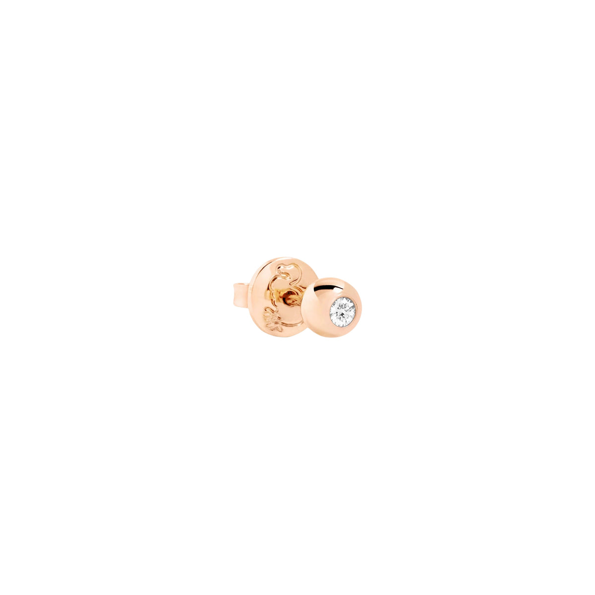 Mono boucle Bollicine en or rose et diamant blanc - Rose & Blanc