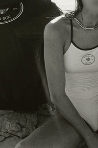 Eden Crest One-Piece Swimsuit - White & Dark Navy Blue
