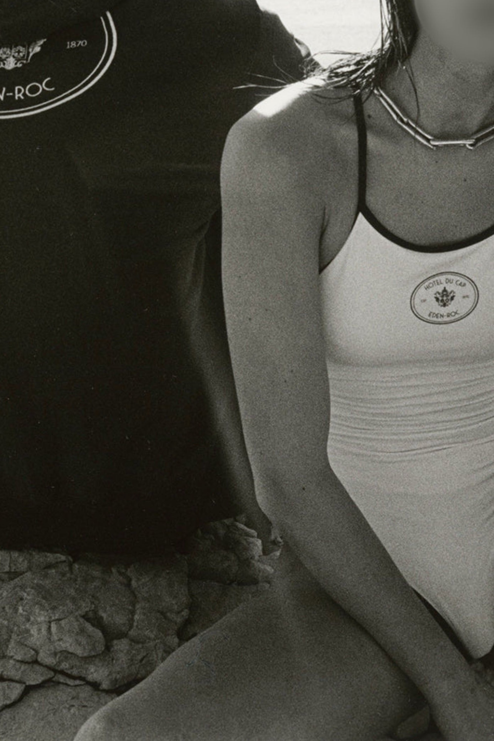 Eden Crest One-Piece Swimsuit - White & Dark Navy Blue