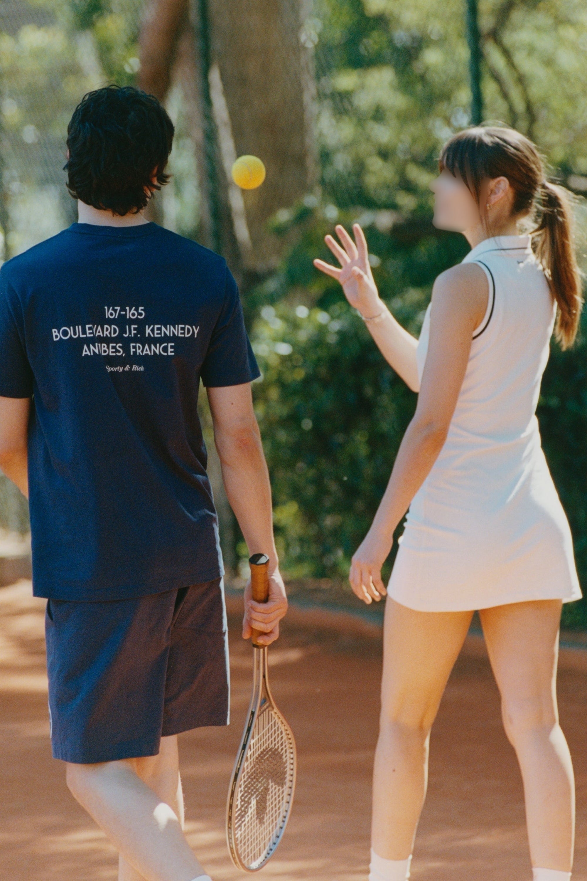 Robe polo Eden Crest en piqué - White & Dark Navy