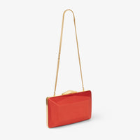 Pochette Diamond rigide en satin - Fuchsia & Paprika