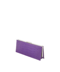 Pochette Diamond en cuir embossé - Cassis & Antique Silver