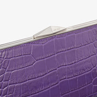 Pochette Diamond en cuir embossé - Cassis & Antique Silver