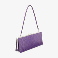 Pochette Diamond en cuir embossé - Cassis & Antique Silver