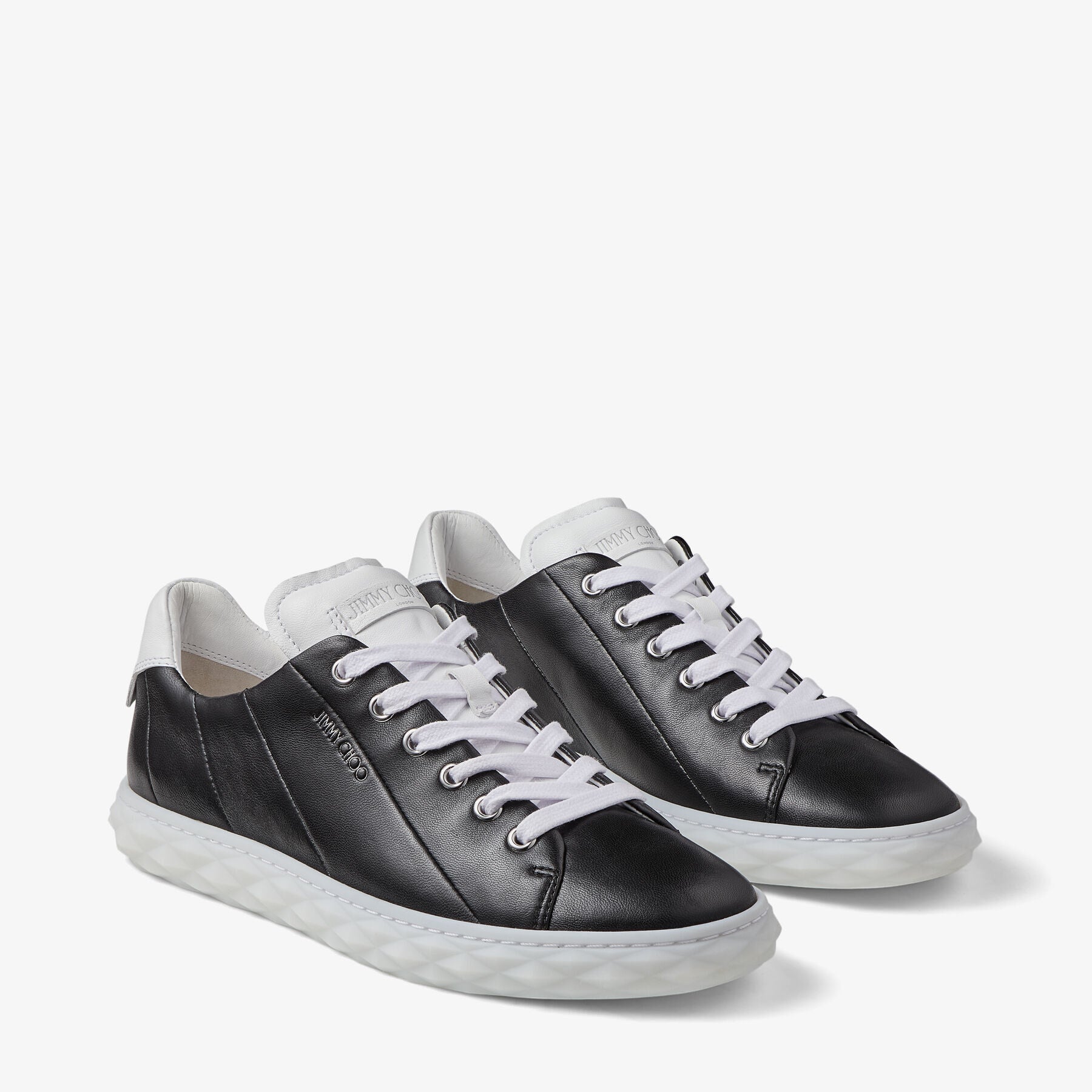 Diamond low leather trainers - Black