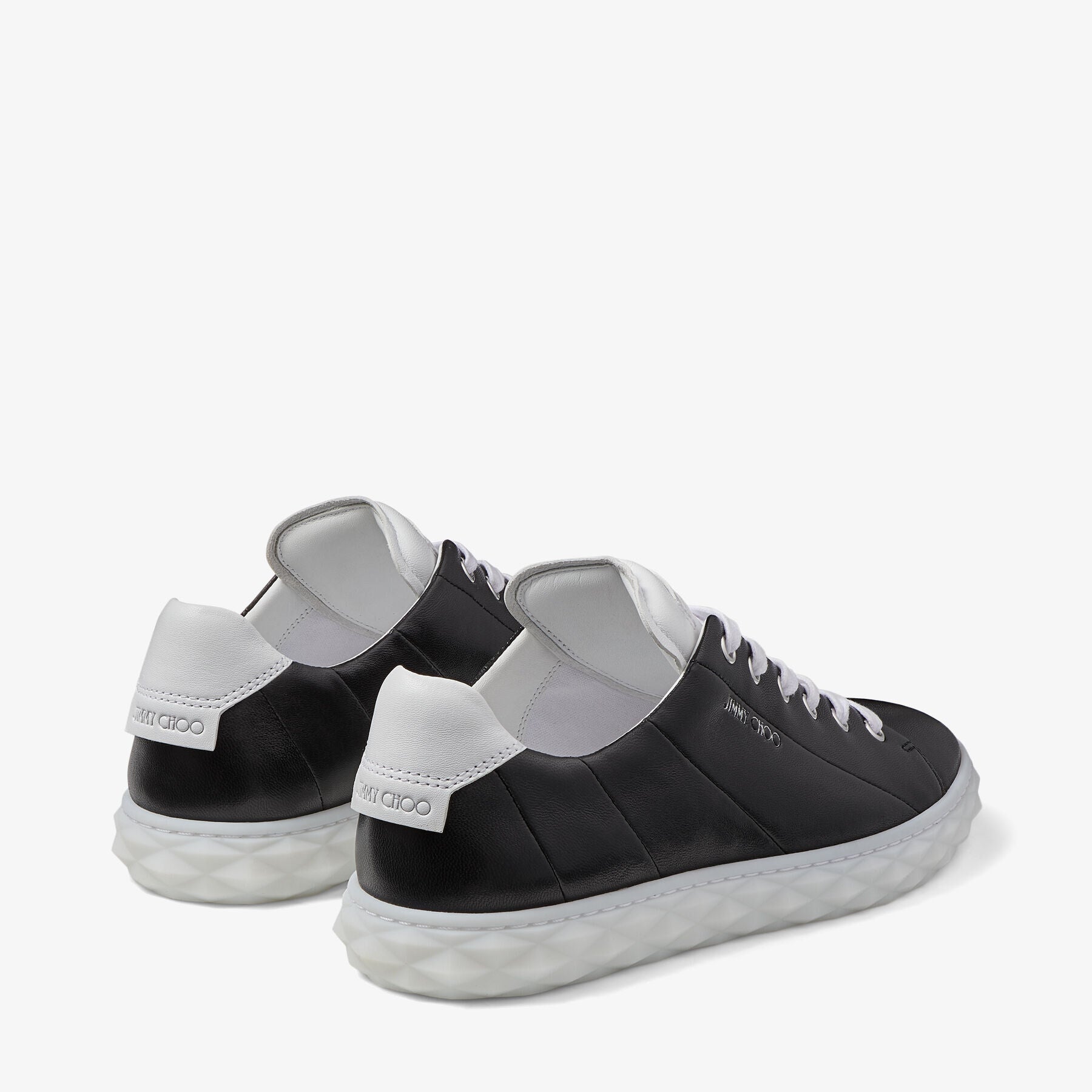 Diamond low leather trainers - Black