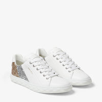 Sneakers Diamond à paillettes en cuir - White & Gold Mix
