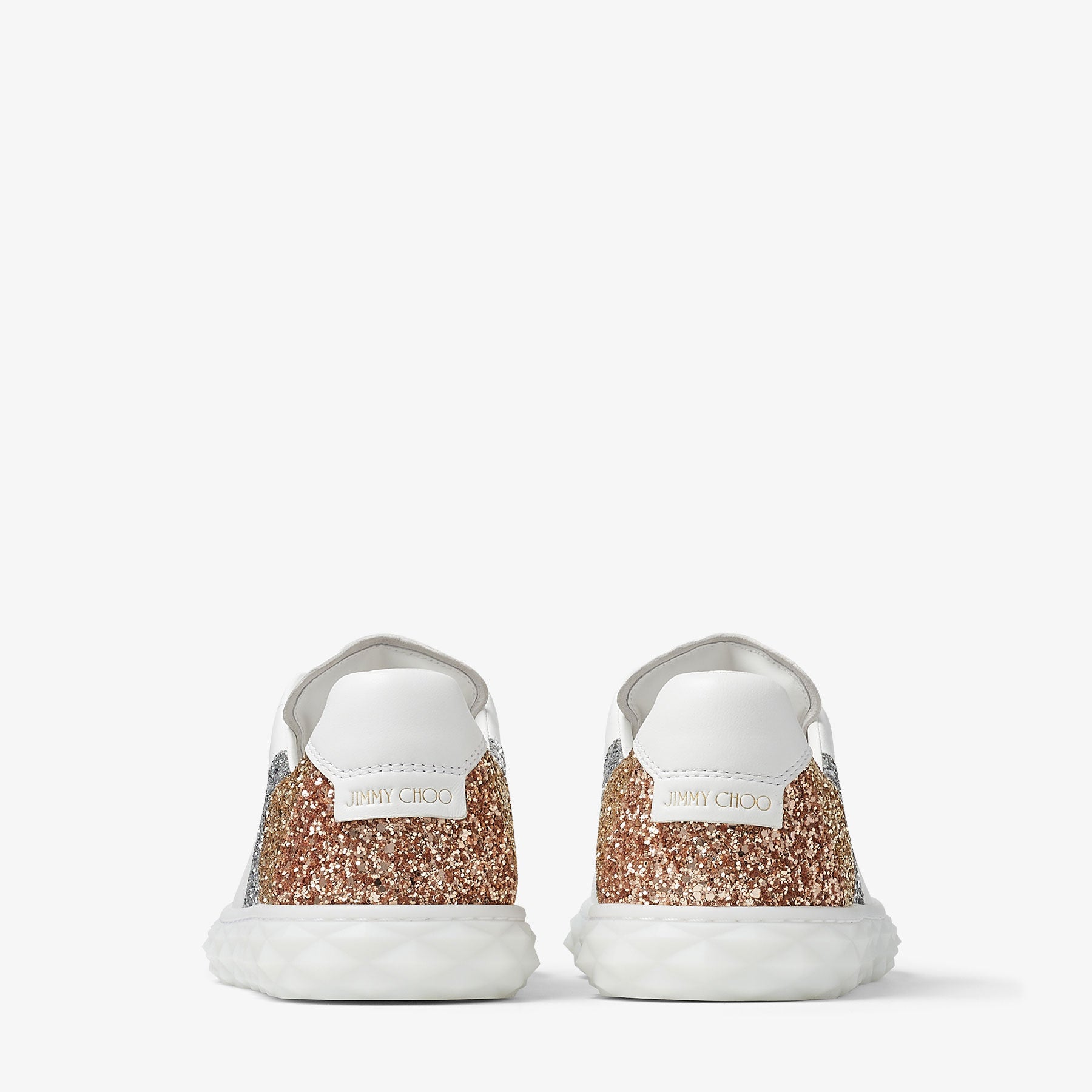 Sneakers Diamond à paillettes en cuir - White & Gold Mix