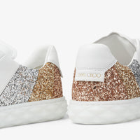 Sneakers Diamond à paillettes en cuir - White & Gold Mix
