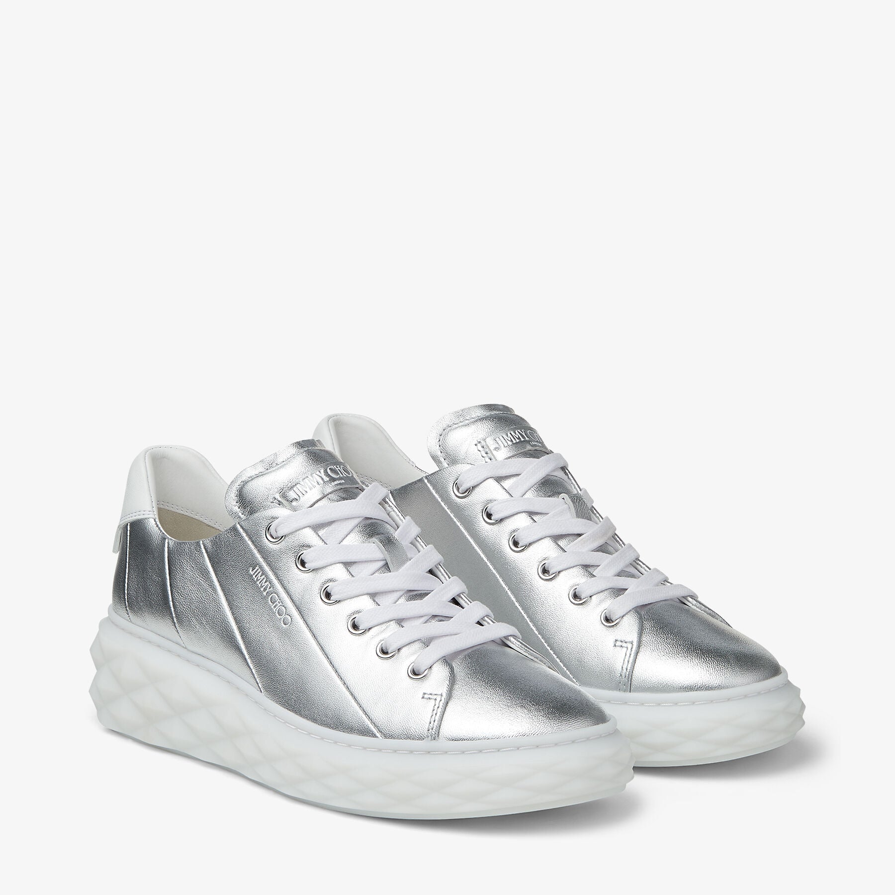 Sneakers Diamond Light Maxi en cuir métallisé - Argent
