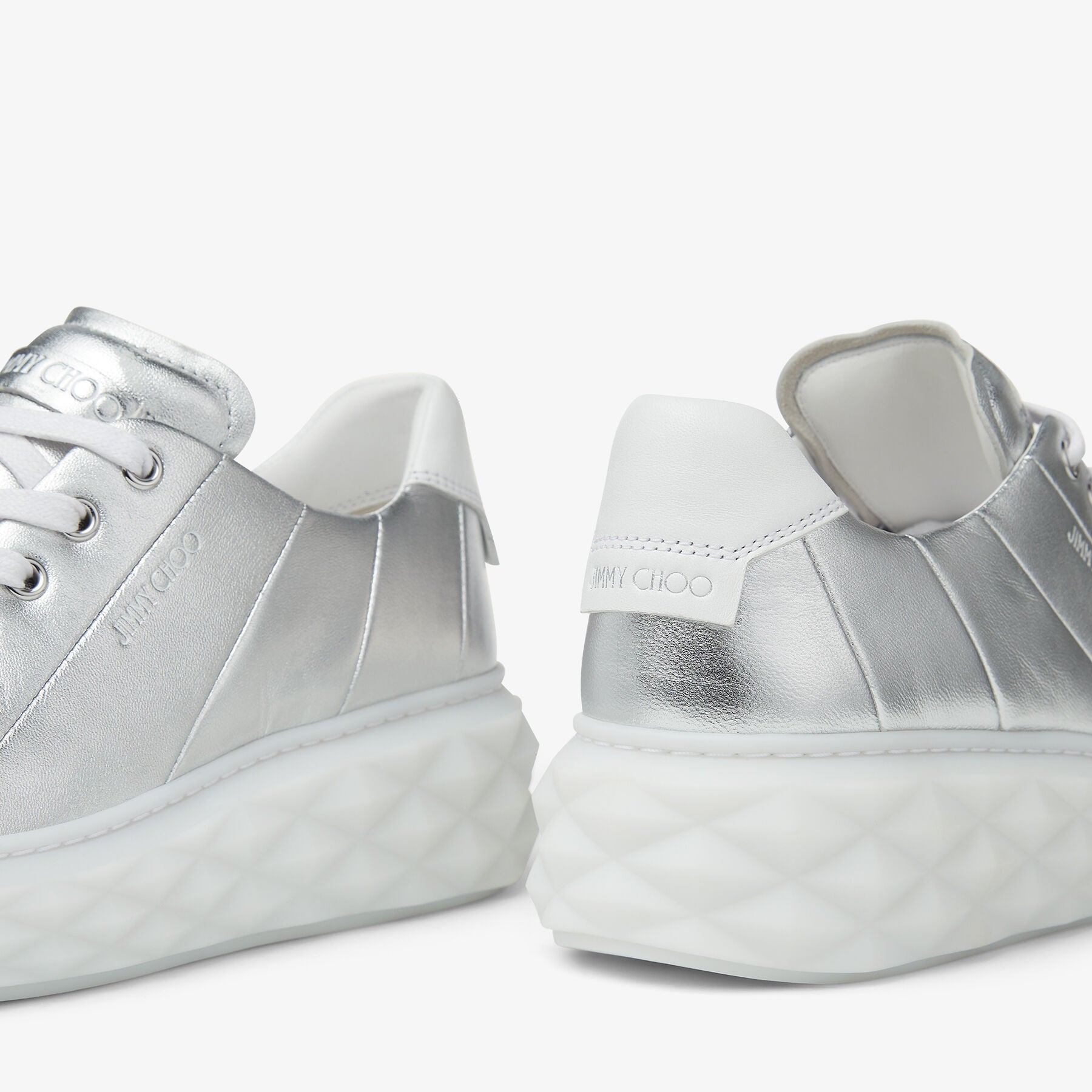 Sneakers Diamond Light Maxi en cuir métallisé - Argent