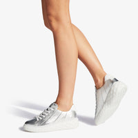 Sneakers Diamond Light Maxi en cuir métallisé - Argent