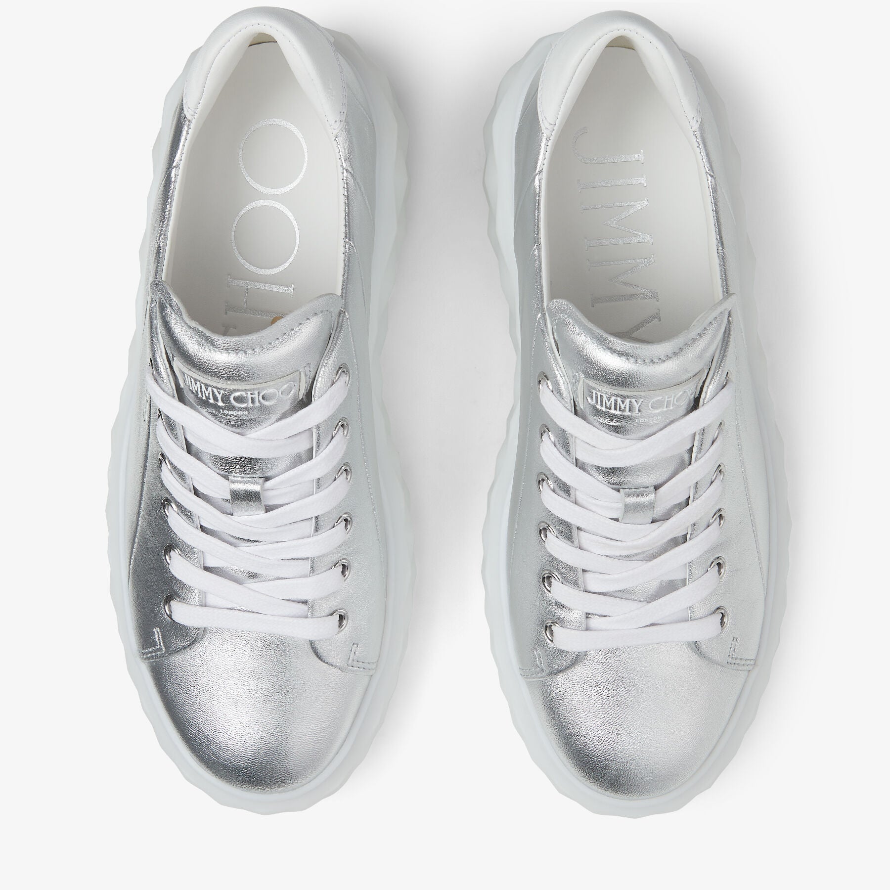 Sneakers Diamond Light Maxi en cuir métallisé - Argent