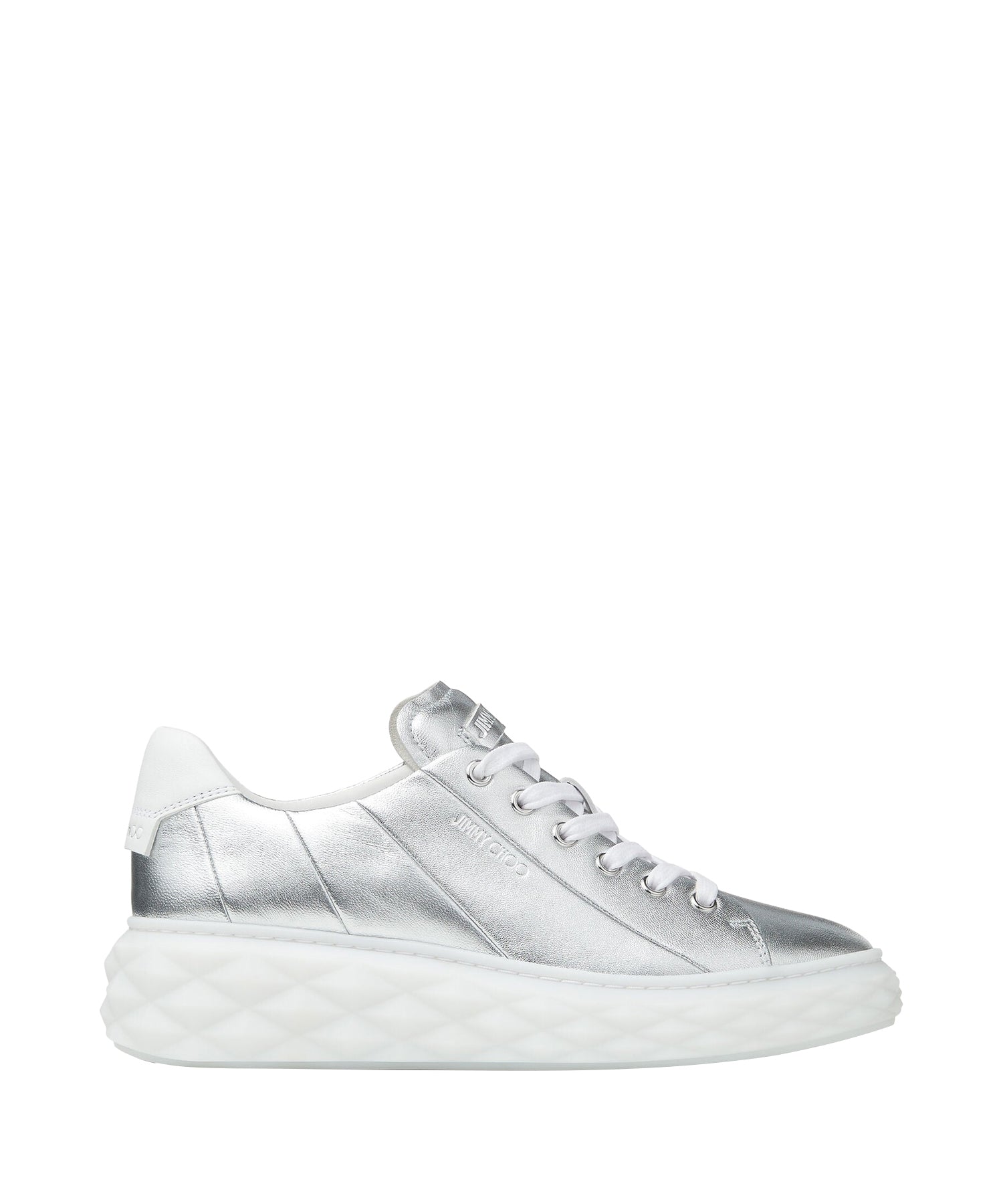 Sneakers Diamond Light Maxi en cuir métallisé - Argent