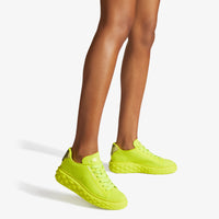 Sneakers Diamond basses à plateforme en maille verre - Apple Green