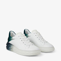 Diamond leather platform trainers - White & Dark Green Mix