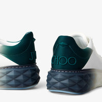 Diamond leather platform trainers - White & Dark Green Mix