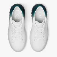 Diamond leather platform trainers - White & Dark Green Mix