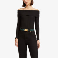 Gathered Diamond satin belt - Dark Green & Gold