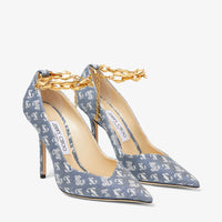 Escarpins Diamond 100 en jean à monogramme - Denim