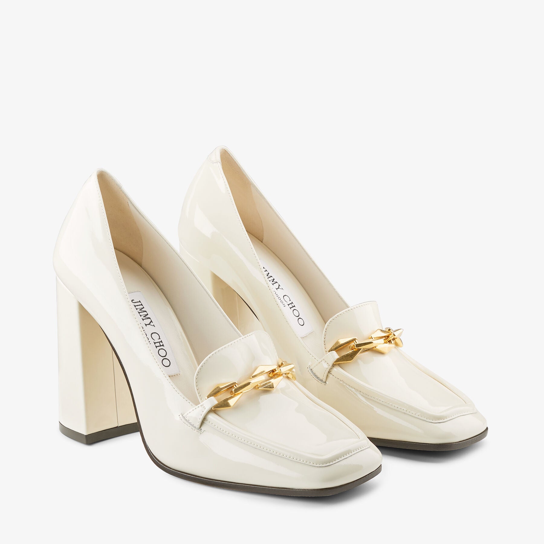 Mocassins Diamond 100 en cuir à chaîne - Latte