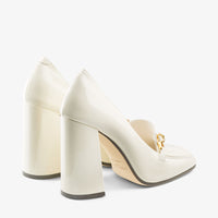 Mocassins Diamond 100 en cuir à chaîne - Latte