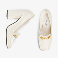 Mocassins Diamond 100 en cuir à chaîne - Latte