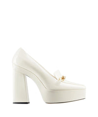 Diamond loafers with chain 140 in patent leather - Latte