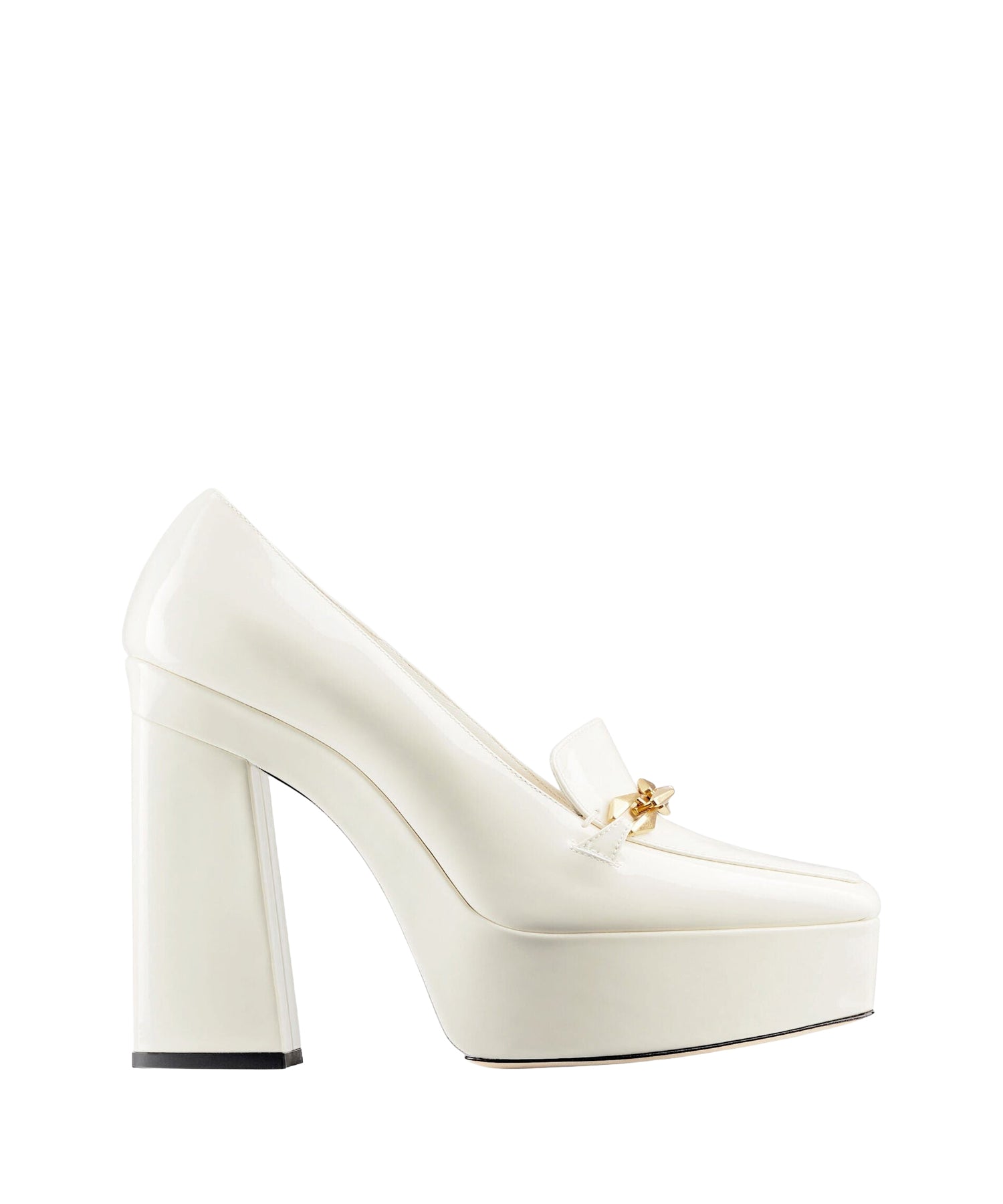 Diamond loafers with chain 140 in patent leather - Latte