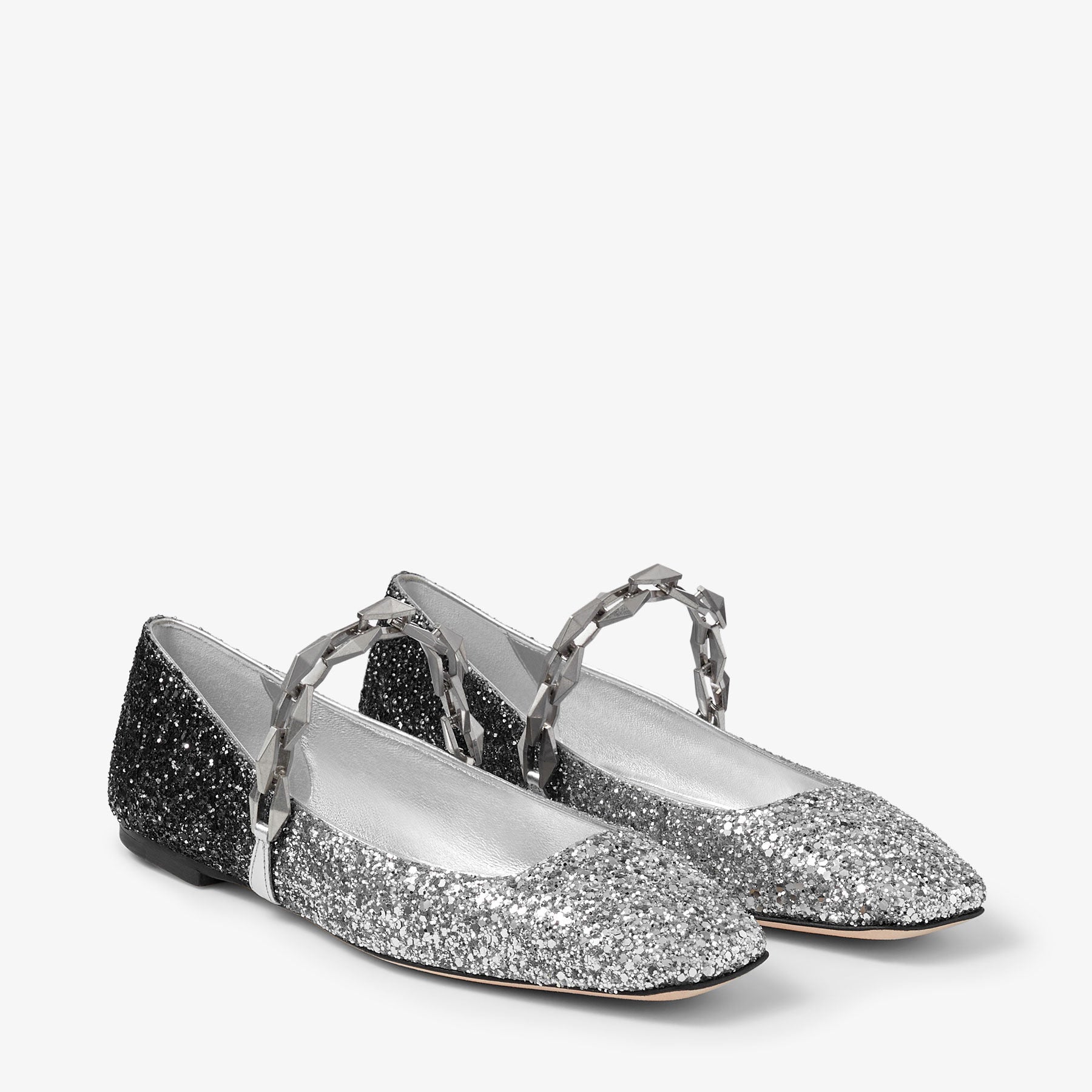 Ballerines Diamond plates à paillettes - Silver & Black