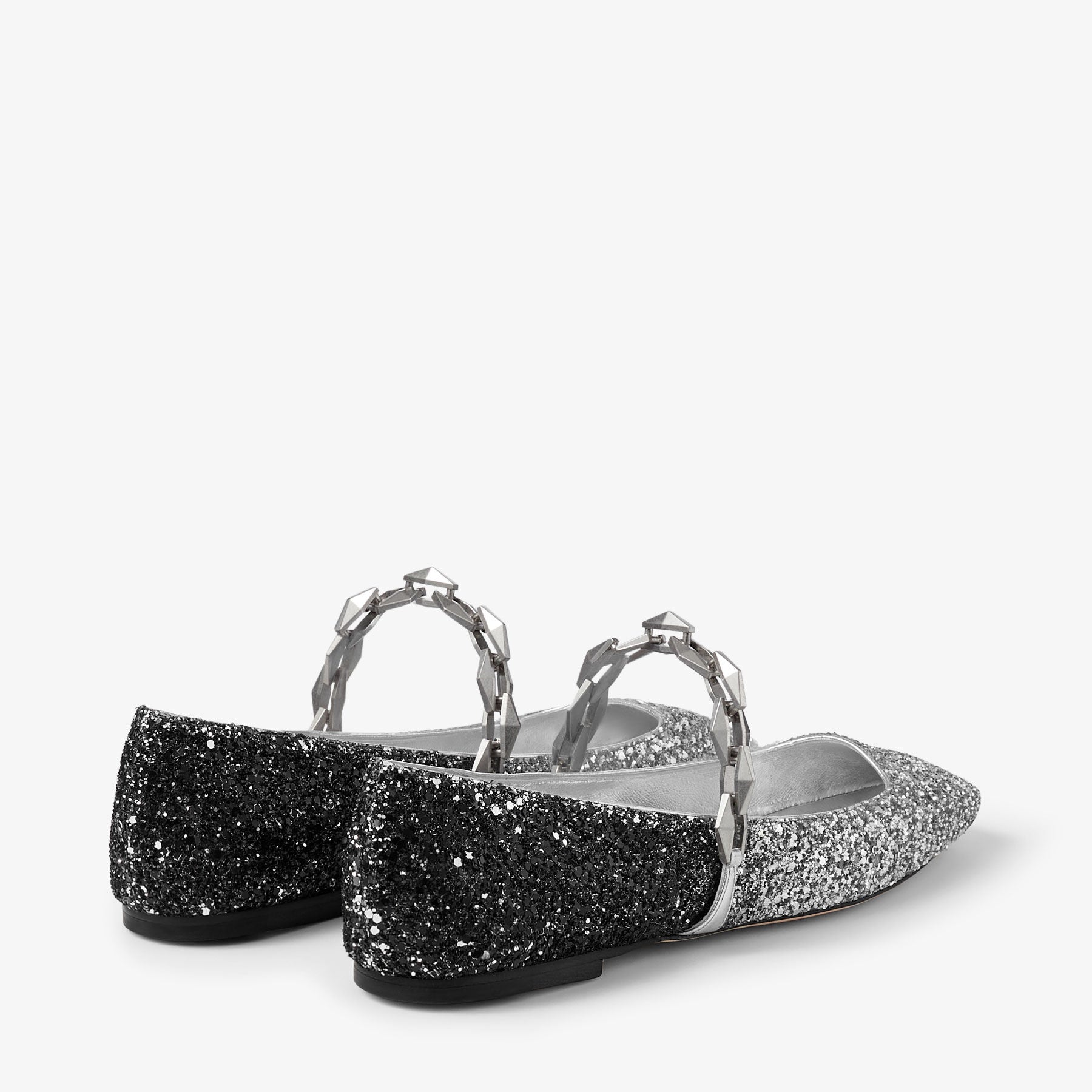 Ballerines Diamond plates à paillettes - Silver & Black