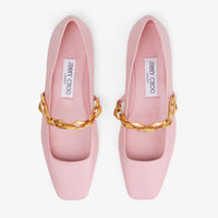 Ballerines Diamond plates en cuir à imprimé lézard - Rose