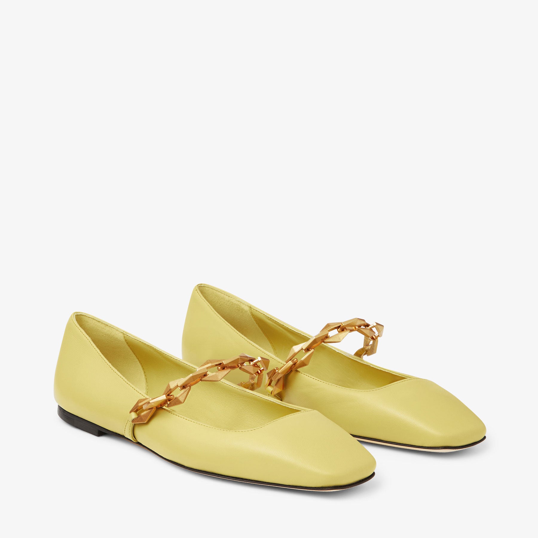 Ballerines Diamond plates en cuir - Sunbleached Yellow
