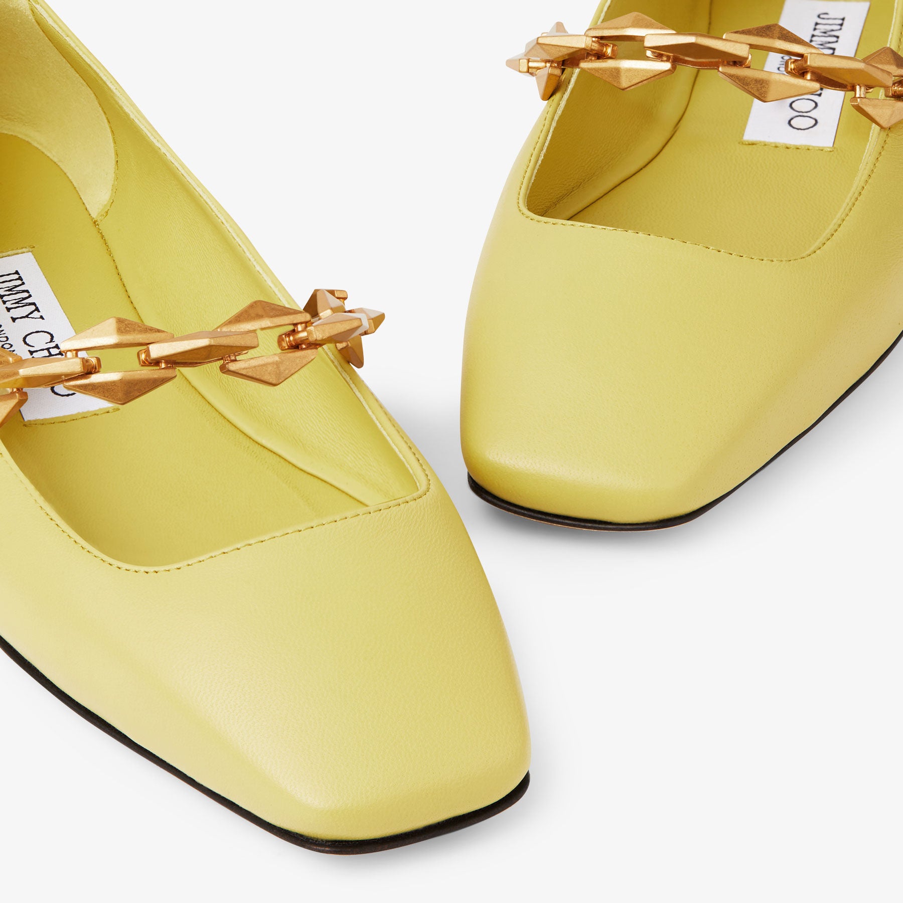 Ballerines Diamond plates en cuir - Sunbleached Yellow