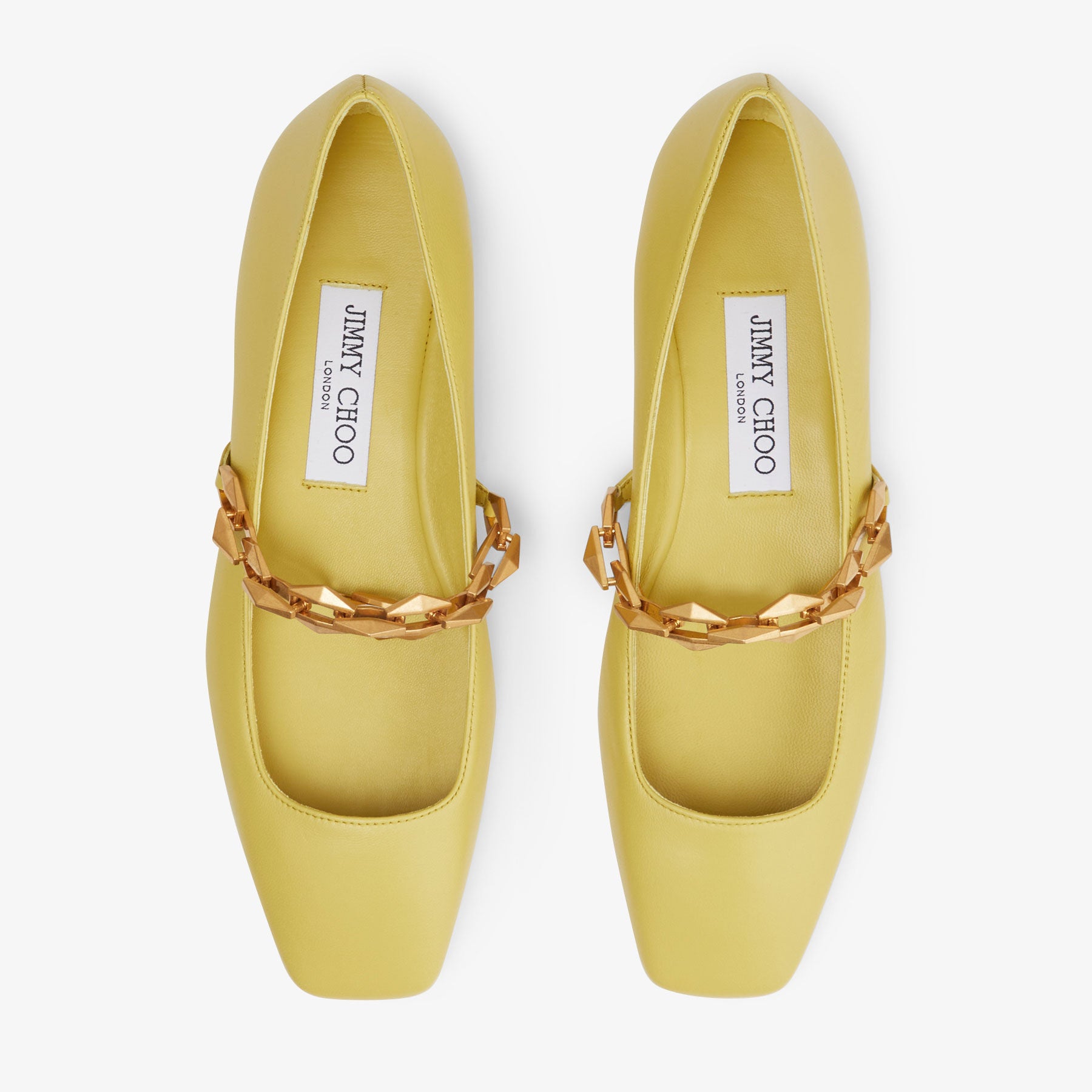 Ballerines Diamond plates en cuir - Sunbleached Yellow