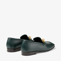 Mocassins Diamond avec chaîne 15 en cuir - Dark Green