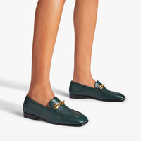 Mocassins Diamond avec chaîne 15 en cuir - Dark Green