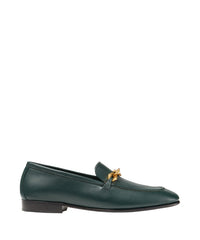 Mocassins Diamond avec chaîne 15 en cuir - Dark Green