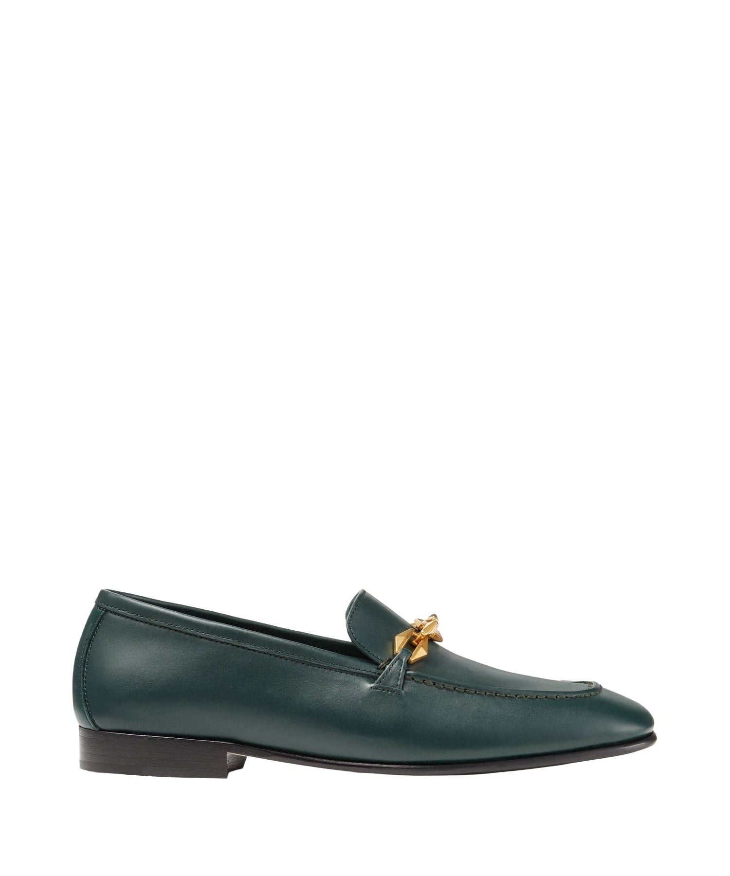 Mocassins Diamond avec chaîne 15 en cuir - Dark Green