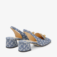 Diamond slingback slingbacks with chain 45 in denim - Denim